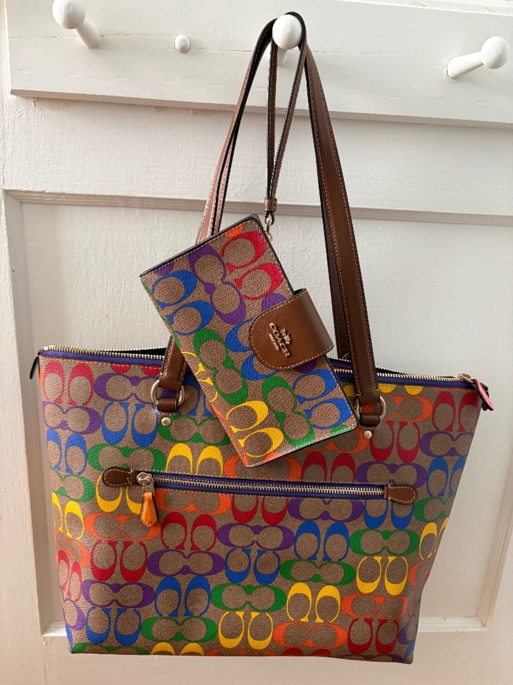 Coach Pride Gallery tote and wallet - rare rainbow